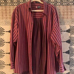 Vintage 90s Chaps Ralph Lauren Striped Button-Up Shirt Men's Size XL